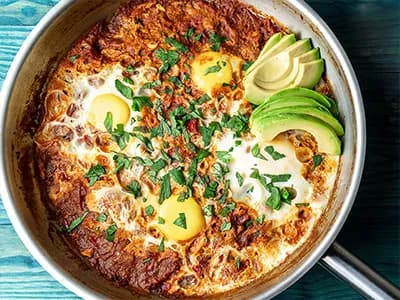 Szakszuka – jaja na pomidorach - Luncher Policzona Szama